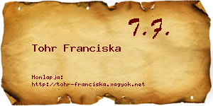 Tohr Franciska névjegykártya